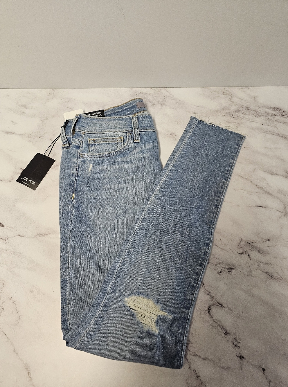 Joe's Jeans Mid Rise Skinny Ankle High Rise Distressed Blue Jeans 26 NWT - Picture 4 of 8